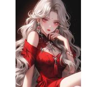 MIRONS Peinture Diamant, Belle fille manga,J,30 * 40cm Broderie Diamant Kit Complet,Diamant Painting Kits pour Adultes,Diamond Painting Décoration Murale