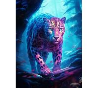 MIRONS Peinture Diamant, Léopard animal Broderie Diamant Kit Complet,Diamond Painting Kits 40x50cm