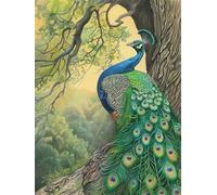 MIRONS Peinture Diamant, Paon animal et grand arbre Broderie Diamant Kit Complet,Diamond Painting Kits 40x50cm