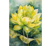 MIRONS Peinture en Diamant Kits, fleurs 5D Rond Diamond Painting Kit Complet, Broderie Diamant 40x50cm