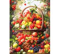 MIRONS Peinture en Diamant Kits pour Adultes, Fruits riches,D,50 * 70cm 5D Rond Diamond Painting Kit Complet, DIY Art du Diamant Peinture Diamant Kits,Broderie Diamant Mosaique