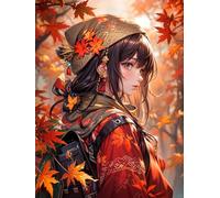 MIRONS Point de Croix Kit Complet Estampé, Belle fille manga,G,40 * 50cm 11CT Kits de Point de Croix Estampillés Gamme Complète de kits de Démarrage de Broderie pour Débutants DIY