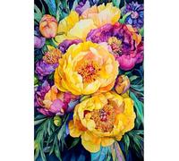 MIRONS Point de Croix Kit Complet Estampé, Fleurs 11CT Kits de Point de Croix Estampillés Gamme Complète de kits de Démarrage de Broderie pour Débutants DIY 40x50cm