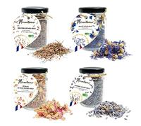 MIRONTAINE 4 fleurs séchées comestibles pour pâtisserie - Lavande, rose, bleuet, bruyère