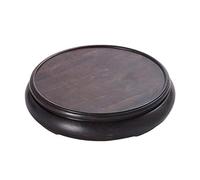 MIROOOO Base de vase en bois pour pot de fleurs, aquarium, statue de Bouddha en pierre étrange, ornement rond, artisanat - Base de présentation en bois (21,5 cm)