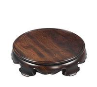 MIROOOO Base de vase en forme de statue en pot - Vase rond en bois - Statue de Bouddha - Brûleur d'encens - Support de sculpture en bois - Base de présentation pour bonsaï (19 cm)