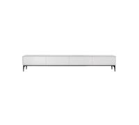 MIROOOO Meuble TV blanc moderne de 220 cm pour console de salon, centre de divertissement à pieds hauts, meuble de rangement adapté pour les hôtels, les centres de divertissement