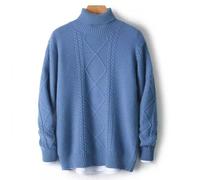 MIROOOO Pulls pour Hommes Pull en Laine décontracté for Hommes, Pull à Base Chaude Assorti avec Tout, tricoté la Mode, col roulé, épais Manches Longues Décontractées