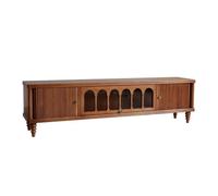MIROOOO Support de Meuble TV Meuble TV Rétro en Bois Massif, Meuble Audiovisuel for Petit Appartement, Meuble De Style Ancien Meuble de Télévision pour Centre de Divertissement(B:220CM*40CM*55CM)