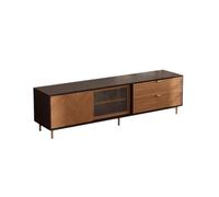 MIROOOO Support de Meuble TV Meuble TV Rétro en Bois Massif sur Pied for Salon, Meuble TV Simple en Maille De Cuivre Meuble de Télévision pour Centre de Divertissement(B:200CM*45CM*55CM)
