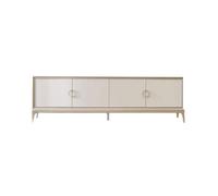 MIROOOO Support de Meuble TV Meuble TV Simple en Bois Massif Blanc for Salon, Meuble TV Élégant De Couleur Champagne Meuble de Télévision pour Centre de Divertissement
