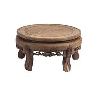 MIROOOO Support pour vase avec base, statue bonsaï, présentoir, vase, base ronde en bois, statue de Bouddha, statue étrange pierre pour la décoration du bureau à domicile, socle bonsaï (30 cm)