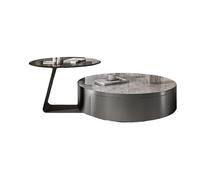 MIROOOO Table Basse Table à Manger Rock Slab Coffee Table, Simple Living Room, Italian-Style Small Apartment, Round Side, Tea(80x80x32cm)