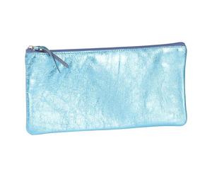 MIROR CUIR Trousse plate 22x11 cm Miror Turquoise