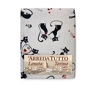 Miros - Tissu d'ameublement, couvre-lit, housse de canapé, motif chat noir, pour lit simple