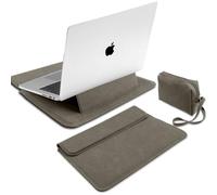 MiRowy 15-16 Pouces Housse Ordinateur Portable Sacoche avec Fonction Stand pour MacBook Pro/Air M4/M3/M2/M1, MacBook Pro/Air 14 15 16" Suède Housse, iPad Surface, Lenovo, HP (15-16 Pouces | Taupe)
