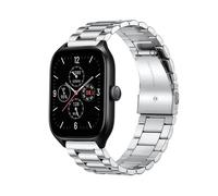 MiRowy 20mm Bracelet en Métal pour Amazfit T-Rex 3 Pro 44mm/Active 2/Active/GTR Mini/GTS 4/GTS 4 Mini, Bracelet de Remplacement en Acier Inoxydable pour Amazfit GTS 3/GTS 2 Mini, Argent