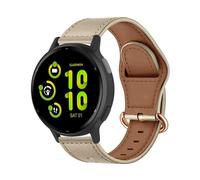 MiRowy 20mm Bracelet Montre en Cuir pour Garmin Approach S50/S44/Vivoactive 6/5/Forerunner 570 42mm/165/165 Music, Bracelet de Remplacement pour Garmin Venu Sq 2/Sq 2 Music/Venu 2 Plus (Blanc)