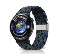 MiRowy 22 mm Bracelet pour Huawei Watch GT 6/GT 6 Pro/GT 5/GT 5 Pro/GT 4/GT 3/GT 2 Pro/GT 2 (46mm), Nylon élastique Bracelets de Remplacement pour Huawei Watch 5/4 Pro(48mm), Bleu/Vert