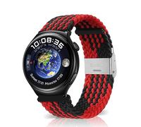 MiRowy 22 mm Bracelet pour Huawei Watch GT 6/GT 6 Pro/GT 5/GT 5 Pro/GT 4/GT 3/GT 2 Pro/GT 2 (46mm), Nylon élastique Bracelets de Remplacement pour Huawei Watch 5/4 Pro(48mm), Noir/Rouge