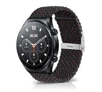MiRowy Bracelet Nylon 22mm pour Xiaomi Watch S4/S4 Sport/S3/S1 Pro/2/2 Pro/Mi S1/S1 Active, Redmi Watch 5 Active/5 Lite - Étoile Noire