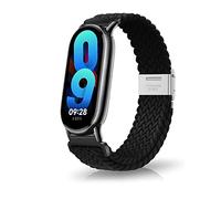 MiRowy Bracelet pour Xiaomi Smart Band 10/Xiaomi Smart Band 9 / Mi 8, Léger Respirant Band, Nylon Ajustable Tressé Élastique Bracelets de Remplacement - Noir