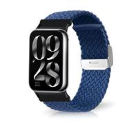 MiRowy Bracelet pour Xiaomi Smart Band 9 Pro/Band 8 Pro, Nylon Ajustable Tressé Élastique Bracelet pour Xiaomi Redmi Watch 5/Redmi Watch 4, Bleu