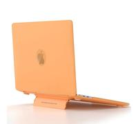MiRowy Coque Compatible avec MacBook Air 13.6 Pouces M4 M3 M2 2025-2022 Release A3240 A3113 A2681, avec Fonction Support Coques Rigide, Étui de Protection Housse Rigide Plastique Fine - Orange