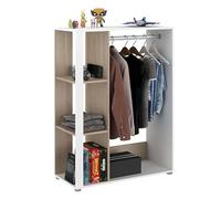 Miroytengo Armoire dressing modèle boréal couleur blanc mat et chêne japonais 90 x 79 cm