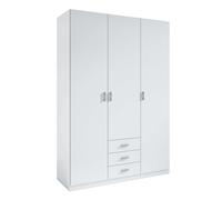 Miroytengo Armoire penderie Roma 3 portes 3 tiroirs couleur blanche dressing chambre 216 x 149 x 53 cm
