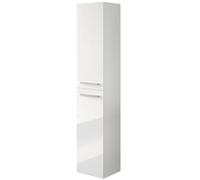 Miroytengo Aruba Colonne de salle de bain suspendue en mélamine Blanc brillant élégant et moderne 30 x 150 cm
