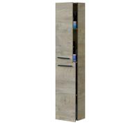 Miroytengo Colonne de Rangement de Salle de Bain Athena avec 2 Portes en chêne d'Alaska, Style Industriel, 150x30x25 cm