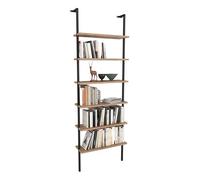 Miroytengo Étagère bibliothèque Rus murale chêne Safir et noir 60 x 183 x 20 cm