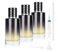 MirraSwit 3 Pièces Flacon de Parfum, 50ml Flacon Parfum Rechargeable, Atomiseur de Parfum Rond Bleu Dégradé pour Voyages Date Vacances