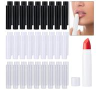 MirraSwit 54 PCS Tube de Rouge à Lèvres Vide, Tube Baume à Lèvres Vide, Contenant de Brillant à Lèvres Bricolage Rechargeable, Tube Vide, pour Rouge à Lèvres Fait Maison (Transparent, Blanc, Noir, 5g)