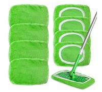 MirraSwit 8 Pièces Chiffons De Sol Humides pour Balai, Lavables Mop de Chiffons de Rechange en Microfibre pour Swiffer, Recharges de Chiffons Humides pour Une Utilisation Humide et Sèche (Vert)