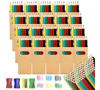 MirraSwit Lot de 120 Mini Crayon de Couleur, 20 Étuis de 6 Crayon de Couleurs avec 4 Taille-crayons, Facile à saisir pour Peinture Artistique, Coloriage, Cadeaux pour les Fêtes