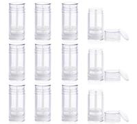 Mirrline Lot de 12 flacons de déodorant transparents rechargeables en plastique pour baume à lèvres et crayon - 30 ml