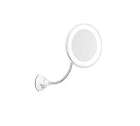 VENTEO | Miroir coiffeuse grossissant avec lumière LED rotatif à 360° | Miroir mural avec bras flexible et ventouse puissante | Miroir salle de bain