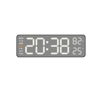 Mirror Brushed Finish Wall Clock Premium Feel Silent Wall Clock Table Alarm Clock Temp Display