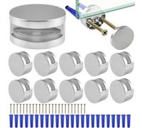 Mirror Clips, Round Glass Fixing Hardware, Wall Mount Hangers | Mirror Hanging Hardware, Glass Mounting Brackets, Wall Fixing Accessories for Home Office Apartment Dorm Laundry Bathroom Kit