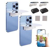 Mirror Effect Lens - Capture Stunning Reflections Instantly, Adjustable HD Glass Smartphone Photography Reflection Clip Kit, Adjustable HD Glass Vertical Clip on Selfie Mirror (White,2PCS)