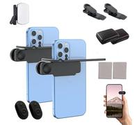 Mirror Effect Lens-Capture Stunning Reflections Instantly,New Upgrade Adjustable HD Glass Smartphone Photography Flip Mirror for Android & iOS Smartphones (2PCS-Black,with Remote Control)