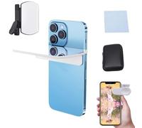 Mirror Effect Lens - Capture Stunning Reflections Instantly, Smartphone Camera Mirror Reflection Clip Kit, Adjustable HD Glass Phone Photography Flip Mirror for All Phones (White)