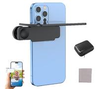 Mirror Effect Lens - Capture Stunning Reflections Instantly, Smartphone Camera Mirror Reflection Clip Kit, Adjustable Angle Mobile Phone Camera Mirror Clip, for Travel Photography (Black)