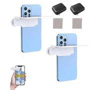 Mirror Effect Lens - Capture Stunning Reflections Instantly, Smartphone Camera Mirror Reflection Clip Kit, Adjustable HD Glass Vertical Clip on Selfie Mirrors(Black) (White+White)