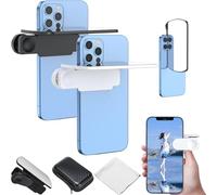 Mirror Effect Lens - Capture Stunning Reflections Instantly, Smartphone Camera Mirror Reflection Clip Kit, Adjustable HD Glass Vertical Clip on Selfie for Outdoor Travel Photography (White+Black)