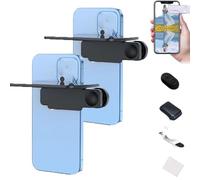 Mirror Effect Lens - Capture Stunning Reflections Instantly, Smartphone Camera Mirror Reflection Clip Kit, for Back Camera, Outdoor Photography (Black 2pcs,Remote Control)