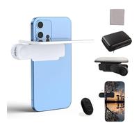 Mirror Effect Lens - Capture Stunning Reflections Instantly, Smartphone Camera Mirror Reflection Clip Kit, Adjustable HD Glass Smartphone Photography Flip Mirror, for Travel (White,with Remote)
