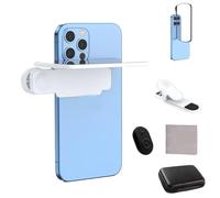 Mirror Effect Lens - Capture Stunning Reflections Instantly, Smartphone Camera Mirror Reflection Clip Kit, Adjustable HD Glass Vertical Clip on Selfie Mirror for Travel Photography (White,4)